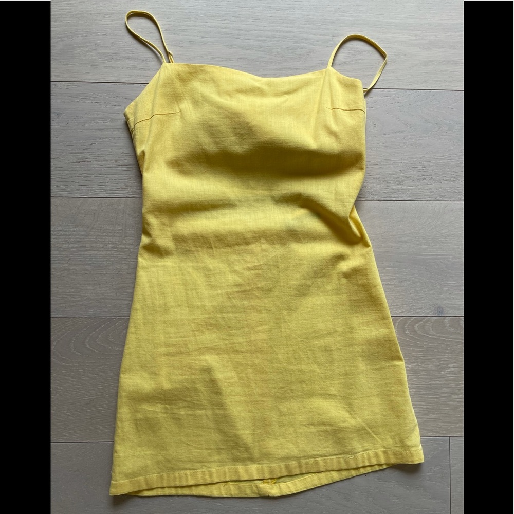 W Point Studio Yellow Gingham Dress Small